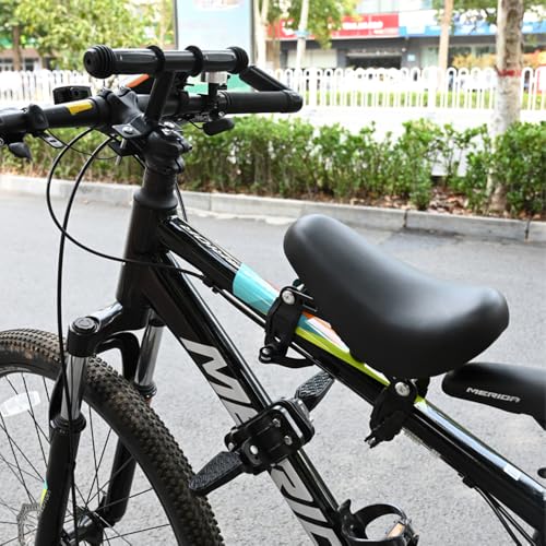 Kids Bike Seat for Mountain Biking - Detachable Front Mount with Handlebar & Foot Pedals for Ages 2-5