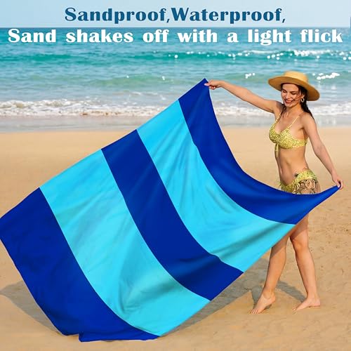 Oversized Waterproof Sandproof Beach Blanket 78" x 110" - Family Size, Easy Carry, Multi-Use