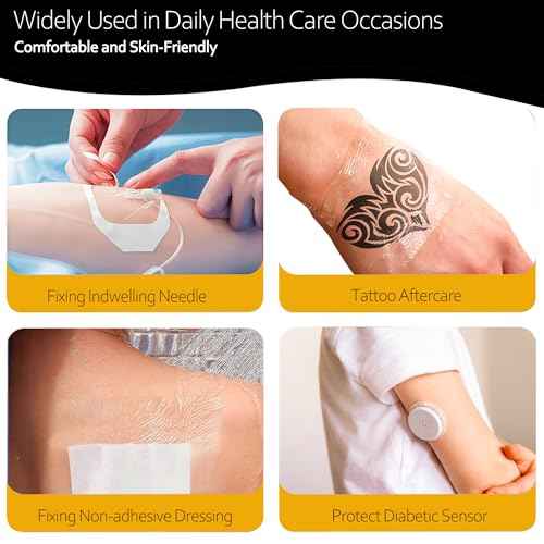 Transparent Film Dressing, 6"x 8" 20 Packs Clear Waterproof Bandage for Wound Care or IV Shield, Tattoo Aftercare Bandage, Scar Therapy, Adhesive Patches for Swimming, Showering, Wounds