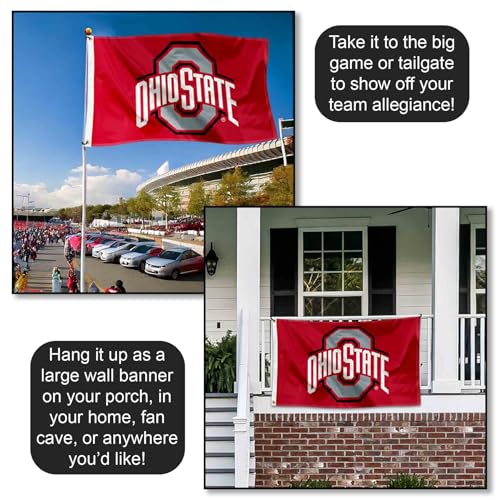 Ohio State Buckeyes 3x5 Outdoor Polyester Grommet Banner Flag - College Team Spirit