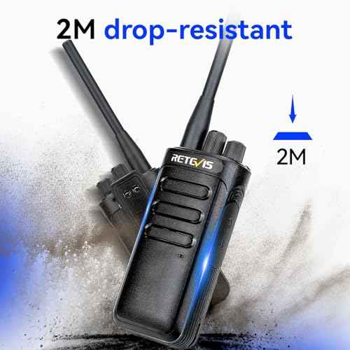 Retevis RB85 2 Way Radio for Adults Long Range,High Power Professional Walkie Talkies with Earpiece,Rechargeable Two Way Radios,AI Noise Cancelling,for Security Hotel Church(2 Pack)