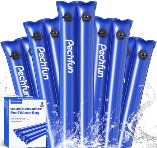 Pechfun 8.5 Ft Double Chamber Pool Water Bags - Heavy Duty Winter Water Tubes - 5 Pack