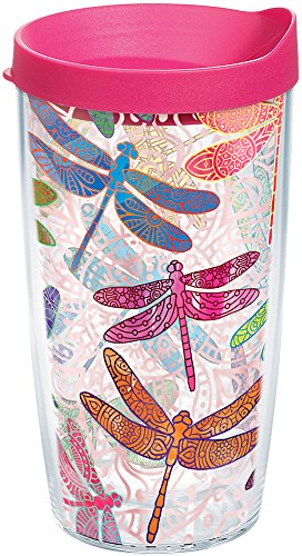 Tervis 16oz Double Walled Insulated Travel Tumbler - Dragonfly Mandala, Made in USA