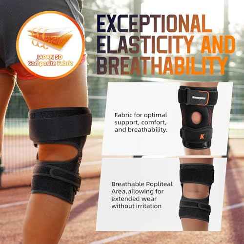 New Upgraded 2-in-1 Professional Knee Brace for Pain Relief,Adjustable Knee Support with Patella Pad & Side Stabilizers, Compression Knee Sleeve for Meniscus Tear, ACL, Joint Pain, Runner, Workout-Men & Women (L/XL)