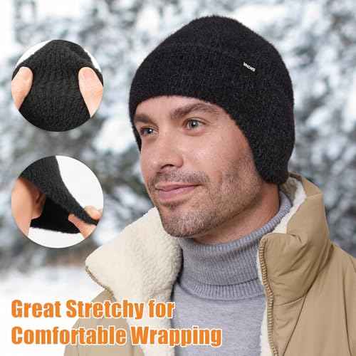 Wmcaps Fleece Lined Beanie with Earflap, Warm Thermal Knit Winter Hats for Men Women£¬Outdoor Stocking Cap