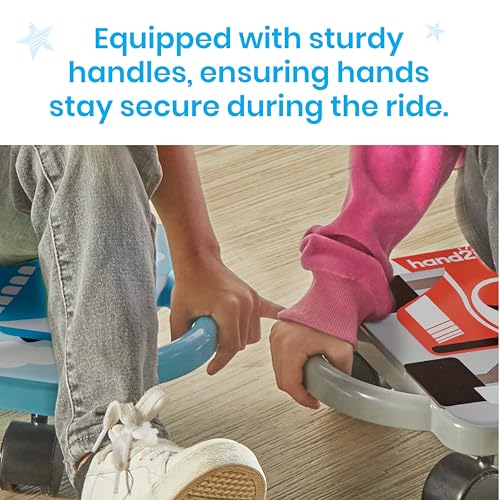 hand2mind Blue Speedway Racer Scooter Board, Floor Scooter Board, Gross Motor Toys, Kids Exercise & Physical Education Equipment, Playground Toys, Indoor Active Play, Toddler Outdoor Activities