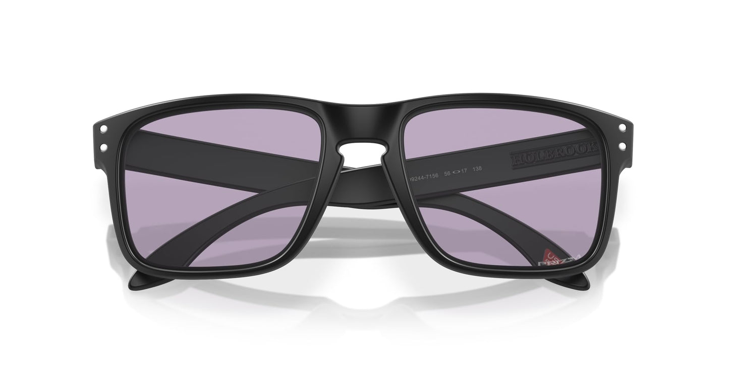 Oakley OO9244 Holbrook Low Bridge Fit Sunglasses, Matte Black/Prizm Slate, 56 mm