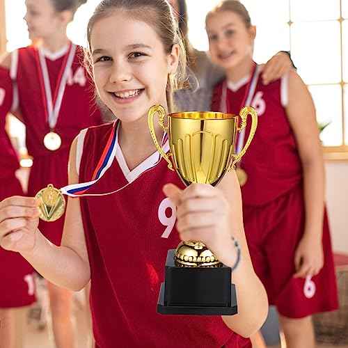 NOLITOY Gold Awards Trophy, Plastic Trophy Cup Rewards Winning Prize for Sports Tournaments Birthday Party Competitions Spelling Bee