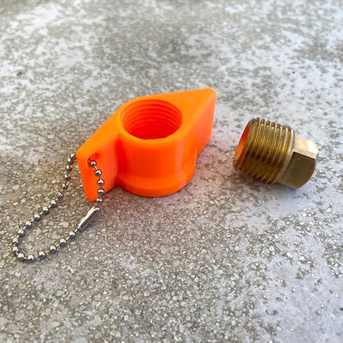 Boat Drainplug Reminder and Wrench Keychain - Orange