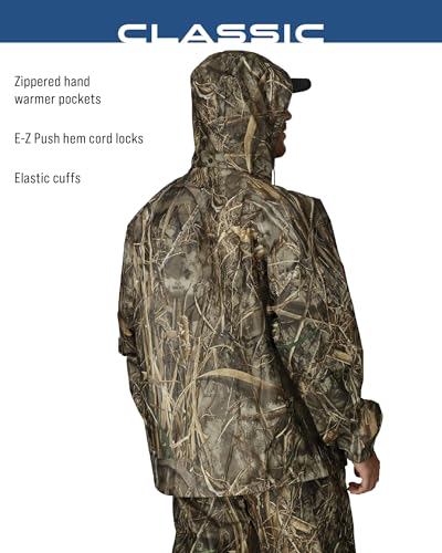 FROGG TOGGS Men's Pro Action Waterproof Breathable Rain Jacket - Realtree Max-7, XL