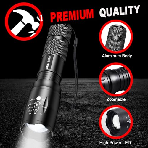 4 Pack High Lumens Flashlights - Single Mode, Waterproof, Compact Tactical Light