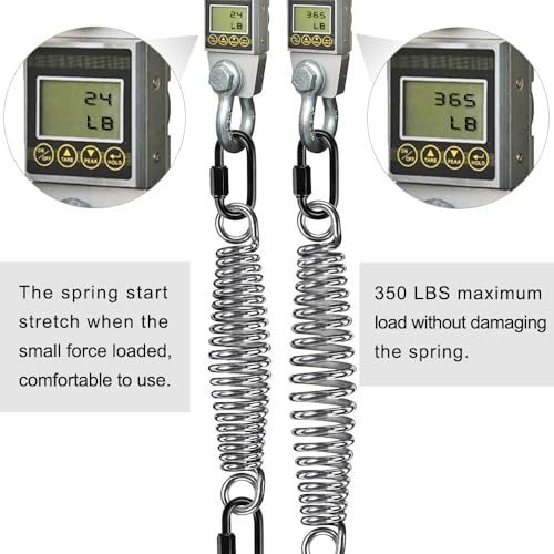 Heavy Duty Bag Spring for Punching Bags up to 300 lbs - Silver Conical Spring with Carabiners