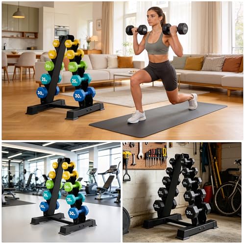 5/6 Tier A-Frame Dumbbell Rack Stand Only, 300/480LBS Capacity - 5th Floor