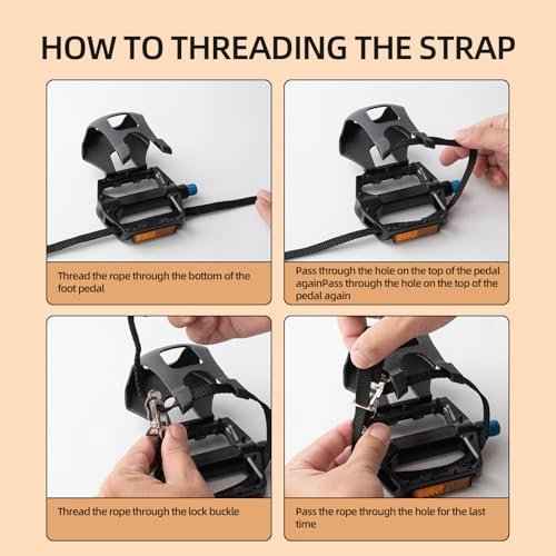 1 Pair Bike Pedals with Toe Cages for Peloton, Spin, & Outdoor Bikes - Aluminum 9/16" Replacement Parts