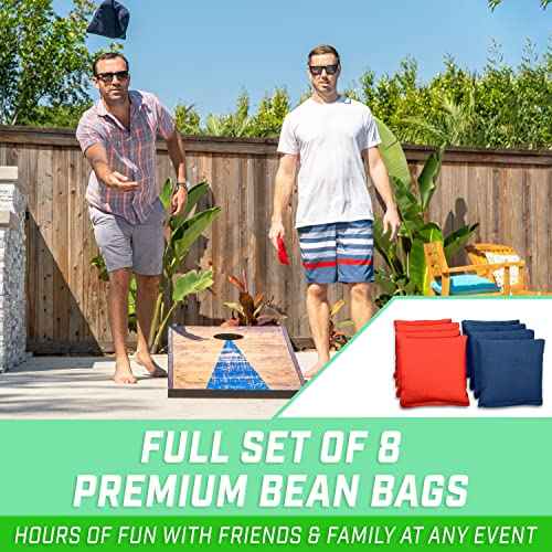 GoSports Portable Cornhole Sets, 8 Styles ? Choose 4 x 2 ft or 3 x 2 ft - Boards Include 8 Bean Bags, Travel Case, and Game Rules