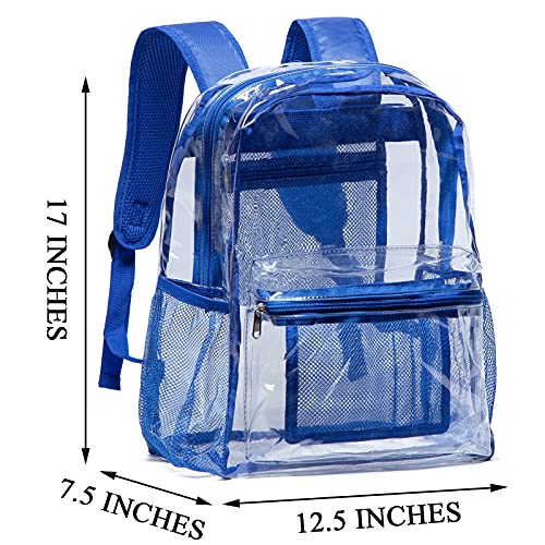 Heavy Duty Clear Backpack for School, 16 Inch Transparent Bookbag
