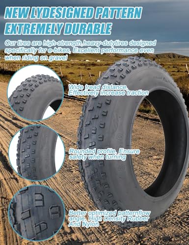 Fat Bike Tire and Inner Tube Set 16x4.0 Inch Replacement for E-Bikes Snowmobiles