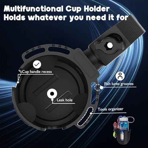 Universal Boats Cup Holder ? Fits 0.78" to 1.57" Tubes Drinks Holders, Compatible with Marine, Strollers, Bikes & Wheelchairs?Non-Slip Composite Material, No Drilling Required.