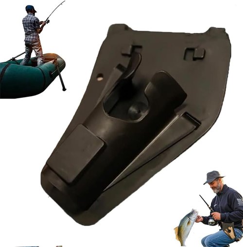 New Slide-in Fishing Rod Hip Holsters, Hands-Free Rod Holder for Fly & Bank Fishing, Quick Draw Waist Belt Gear, Durable Adjustable Portable Fish Pole Holster (Black)