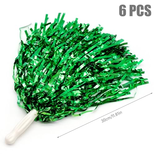 3 Pack Cheerleading Pom Poms with Handles - Colorful Metallic Sport Accessories