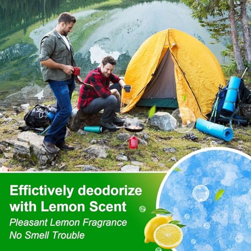 50 Pack Portable Toilet Gel & Bags for Camping & Travel - Lemon Scent