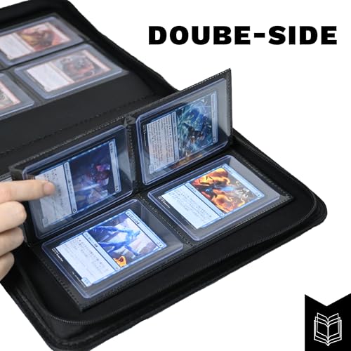 Sky Blue 4-Pocket Toploader Binder for 128 3x4 Rigid Trading Cards