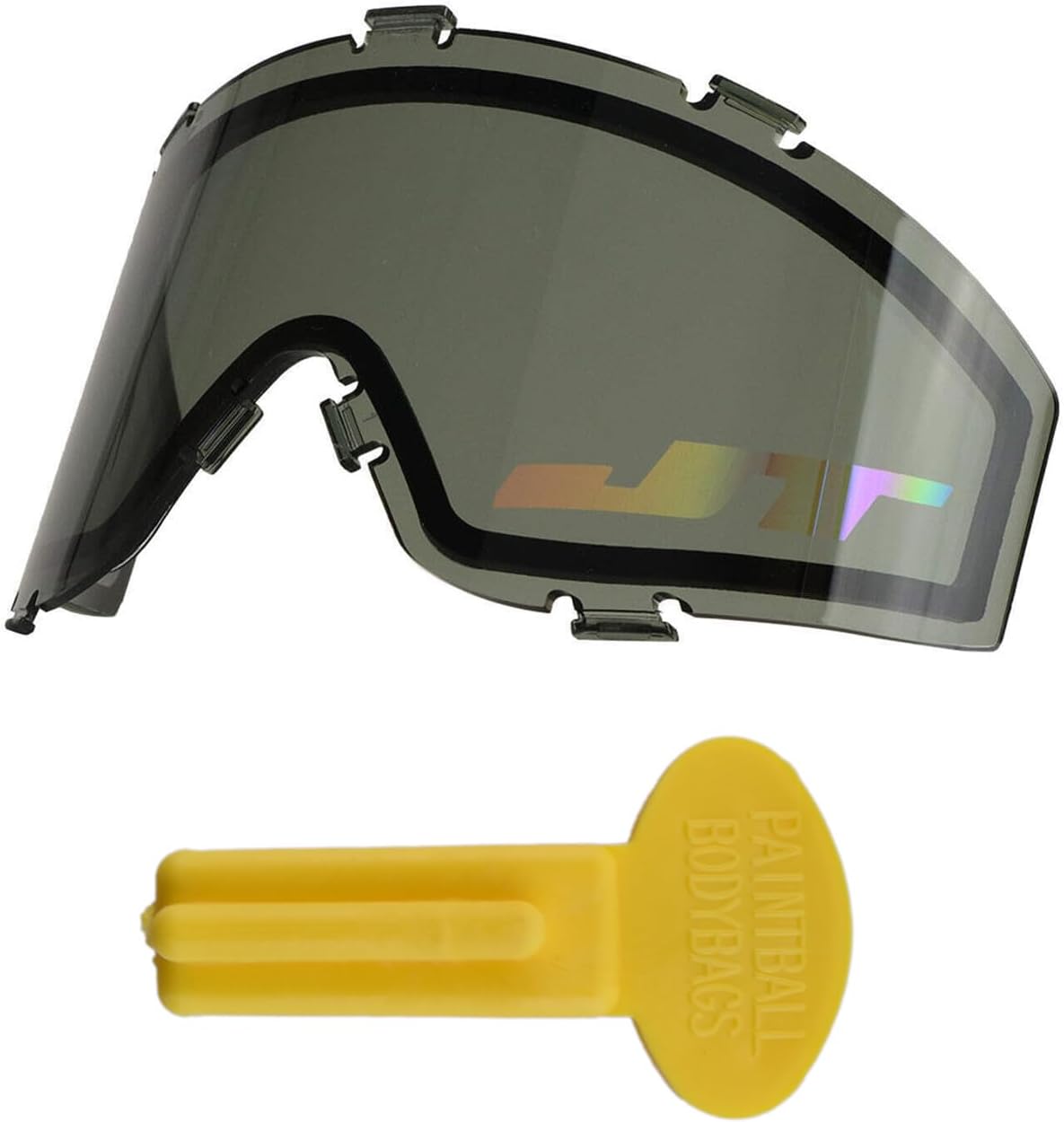 JT Flex 8/Premise/Proflex/Spectra Dual-Pane Thermal Mask Lens w/PBB Barrel Plug - Smoke/Red Chromatic Logo