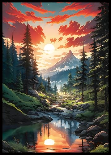 MTG Card Sleeves - Taiga Red Green Fantasy Dual Lands Series - 100 Count Standard Size TCG Art Sleeves
