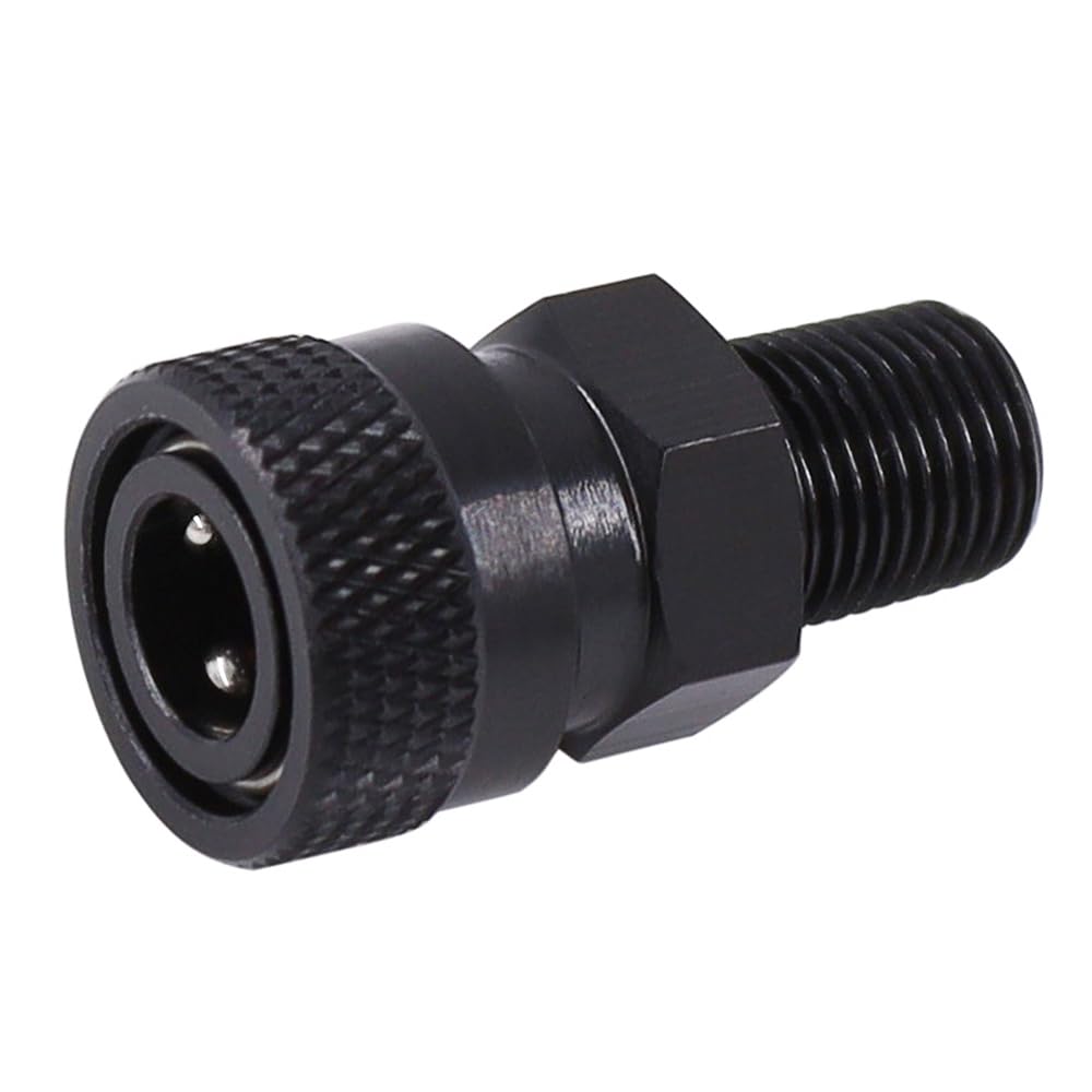 HMKUGO 1/8'' NPT Male Thread to 8MM Female Quick-Disconnect Connector Adapter, Black Zinc Plated Copper, PCP Paintball Charging Fittings with Sealing O-Ring