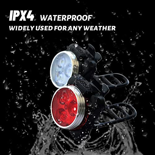 Rechargeable LED Bike Light Set - White & Red Front and Rear Cycling Lights