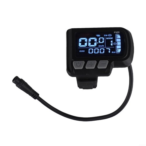 Electric Bike LCD Display, E-Bike Display 24V 36V 48V Display Meter Control Panel with 6 Pins Waterproof Interface Cable for Electric Bike Scooter Modification