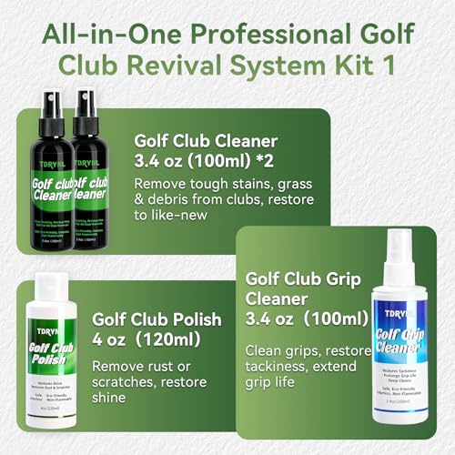 Pro Golf Club Care Kit - Rust, Scratch Remover, Grip Cleaner & Towel
