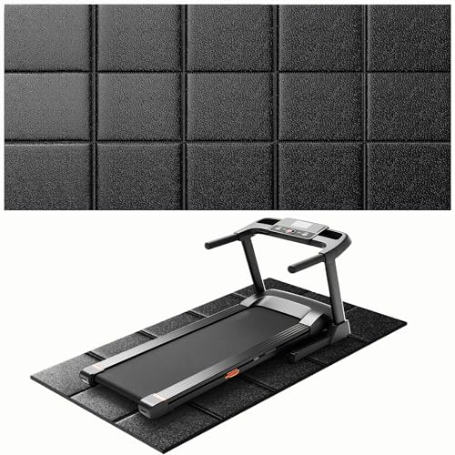 THAILE Foldable Treadmill Mat 79 x 39 Inches Waterproof Floor Protector - Textured Variation