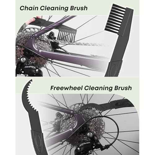 Pawfly Bike Single Speed Freewheel Removal Tool with Sprocket & Chain Cleaning Brushes, 4 Notch Sprocket Puller Tool, BMX Bicycle Freewheel Remover, One-Speed Freewheel Disassembly Tool, Silver