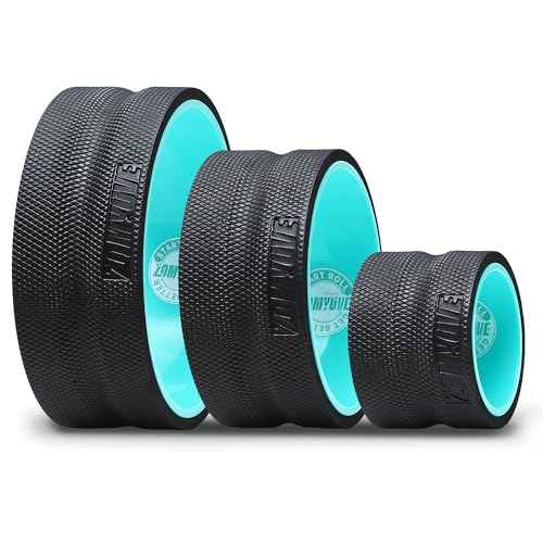 3 Pack Back Roller- Yoga Wheel for Back Pain Reliefn & Stretching, Back Wheel for Deep Tissue Massage, Foam Roller for Physical Therapy & Exercise