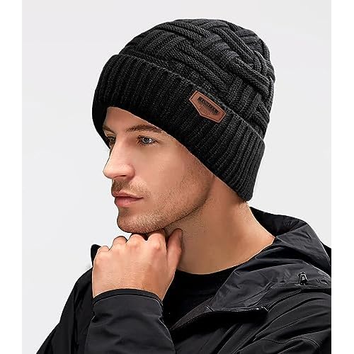 Loritta Winter Hat Warm Knitted Thick Baggy Slouchy Beanie Skull Cap for Men