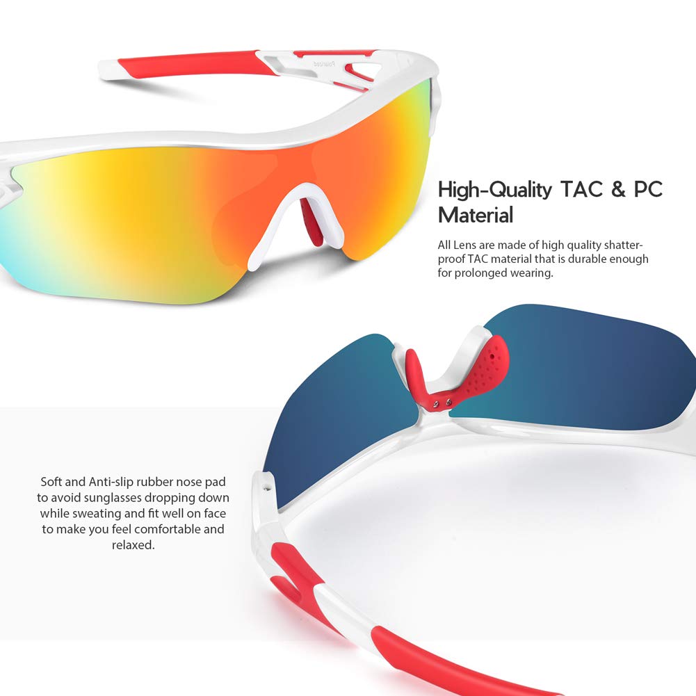 BEACOOL Polarized Sports Sunglasses for Men Women Youth Baseball Cycling Running Driving Fishing Golf Motorcycle TAC Glasses