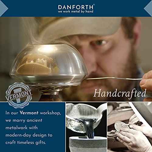 DANFORTH - ¡®Wavesong¡¯ Medium Barrette, Handcrafted Pewter Hair Barrettes For Women, Blue Woodblock Design, Measures 3" Long, 3/4" Tall, French Clasp, Made In USA