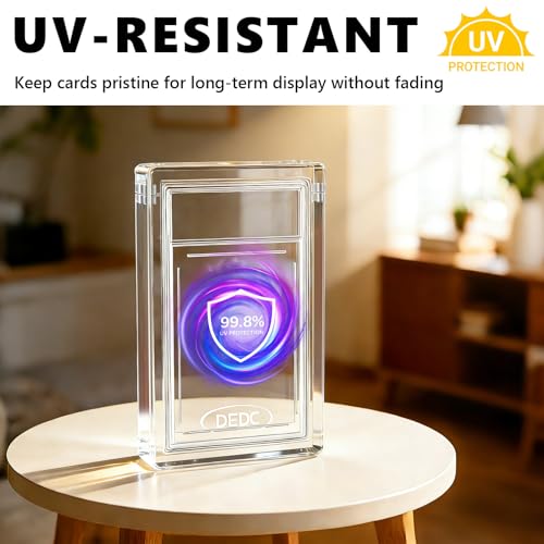 Fit for PSA 4-Pack Acrylic Card Display Cases UV Protection for Graded Cards - Magnetic, Thickened Standing