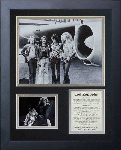 Rock & Roll Legends Wall Art - Led Zeppelin Plane Collectible Framed Photo Collage 11x14