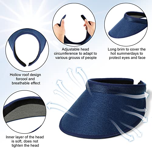 Multi-Color Sun Visor for Women & Men Wide Brim Clip-On Beach Cap Adjustable Travel Sport