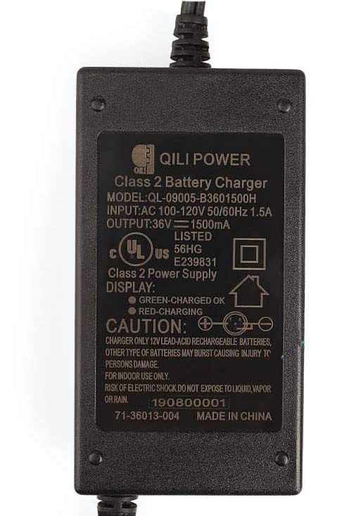 36V 1.5A SLA Battery Charger for Razor MX500, MX650, Crazy Cart XL & More