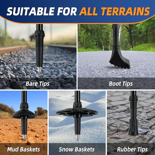 Adjustable Lightweight Aluminum Hiking Poles - Red