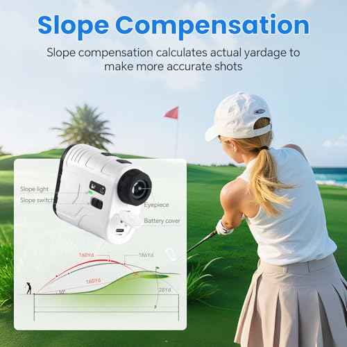 1200Yards Range Finder Golf with Slope, 7X Magnification Range Finder, Lightweight Portable Rechargeable Rangefinder, Flag Lock Vibration, Switch for Legal, Laser Range Finders for Hunt/Golf Accessory