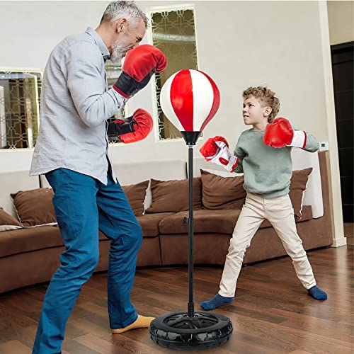 Kids Boxing Set with Adjustable Punching Bag and Gloves - 2 Pack, Ages 5-10