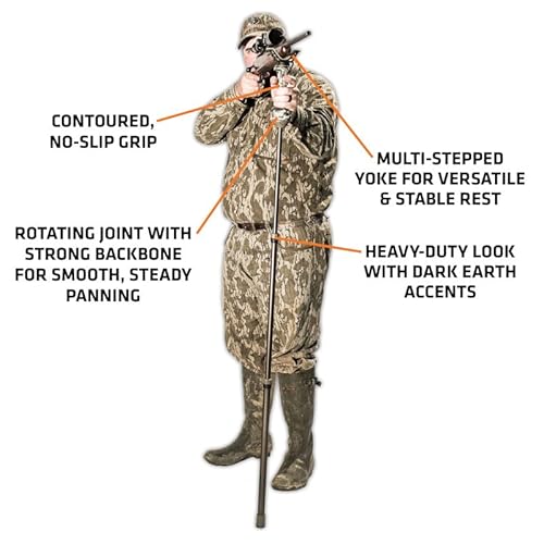 PRIMOS Hunting Trigger Stick Gen3 Shooting Stick, Adjustable Height, Quick-Detach Yoke, Durable and Lightweight, Ideal for Hunting, Shooting, and Photography