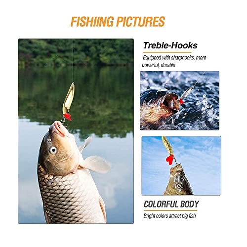 DONQL Fishing Lures Set B - 16pcs Small Metal Spoons for Trout Bass
