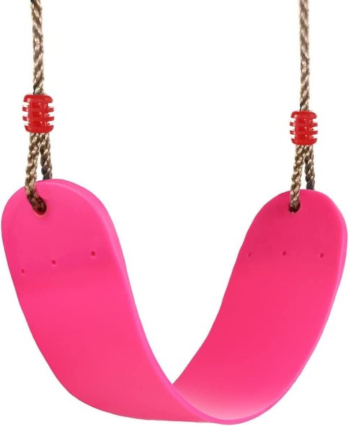 Thaibna Elastische Kinderschaukel Bunte EVA Soft Board U-förmige Schaukel Sitz Schaukel Kinder Garten Outdoor Schaukel (Pink)