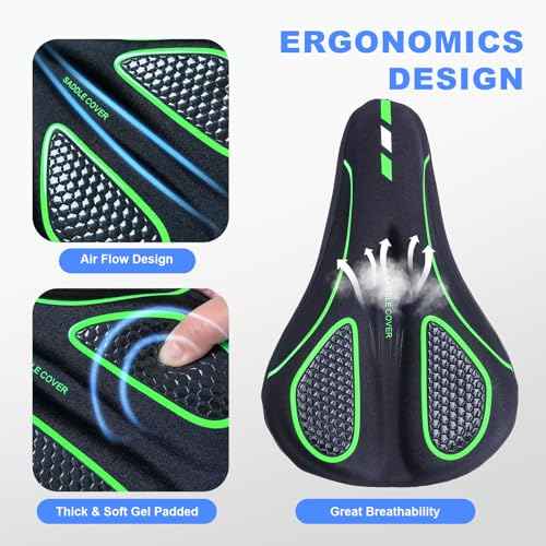 Bike Seat Cushion - Bike Seat Cover for Men & Women Comfort, Bike Cushion for Narrow Bike Seat, BMX, MTB & Road, Bicycle Seat Cushion Fit for Peloton, Spin and Stationary Bike, Indoor Outdoor Cycling
