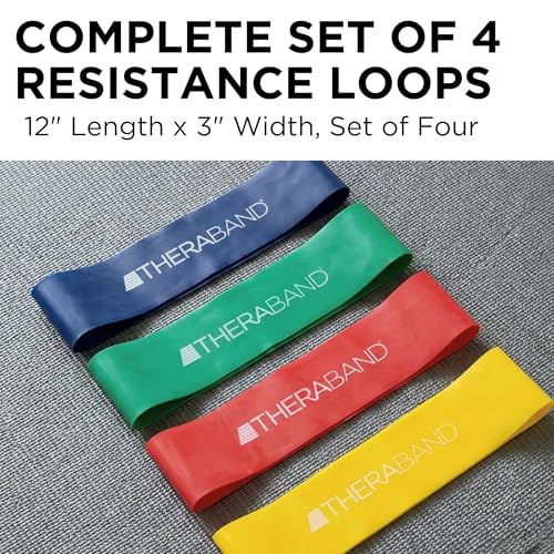Resistance Band Loop Set for Exercise & Therapy - 12 Inches, Multi-Level